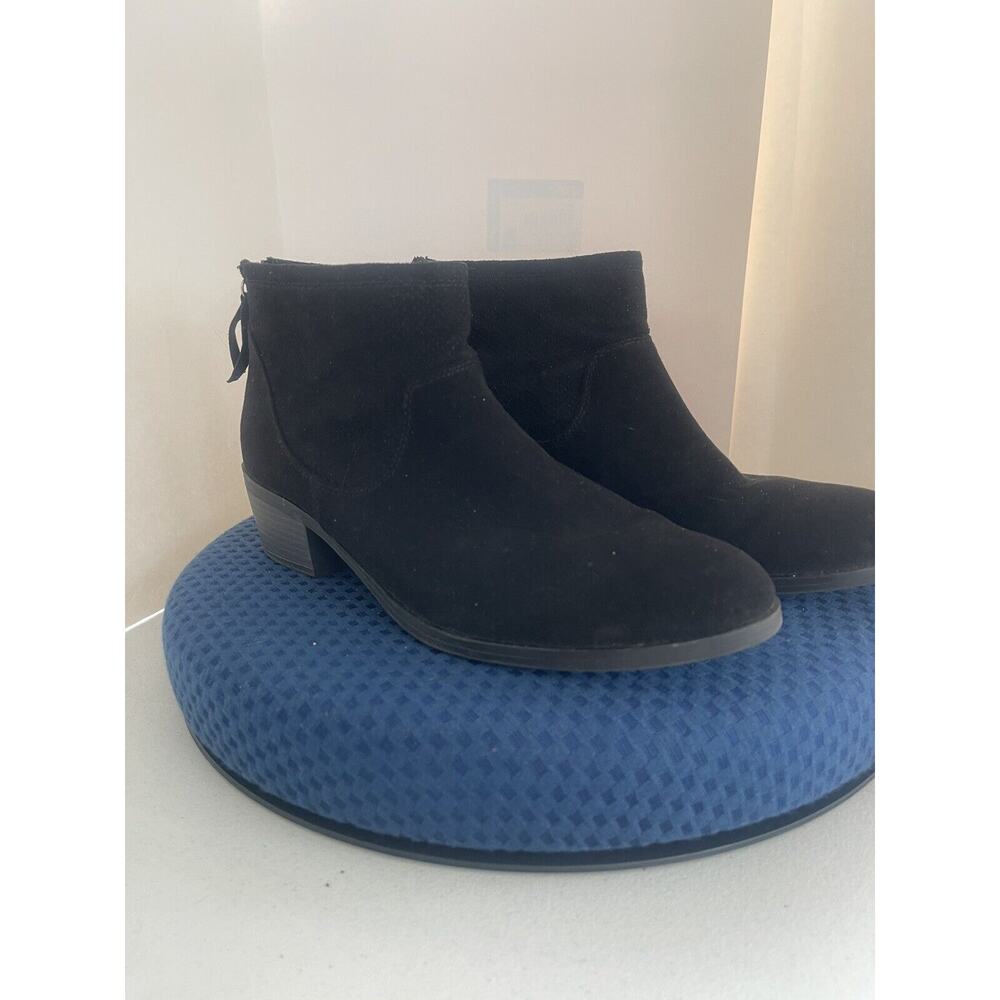 Arizona Jeans Co Womens Booties US 11 Black Zip Faux Suede With Zipper